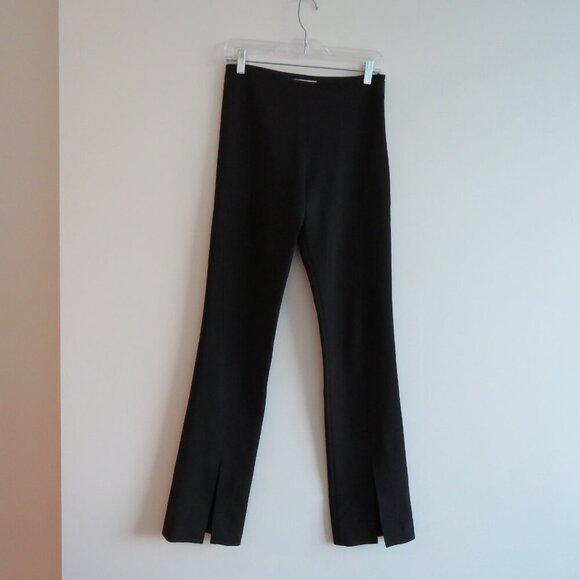 LVIR Split Hem Woven Straight Leg Pants in Black Office Minimalist - Size S - Picture 2 of 13